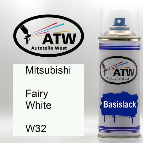 Mitsubishi, Fairy White, W32: 400ml Sprühdose, von ATW Autoteile West.